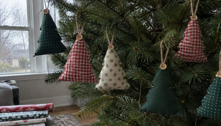 How to Sew Stuffed Fabric Christmas Tree Ornaments